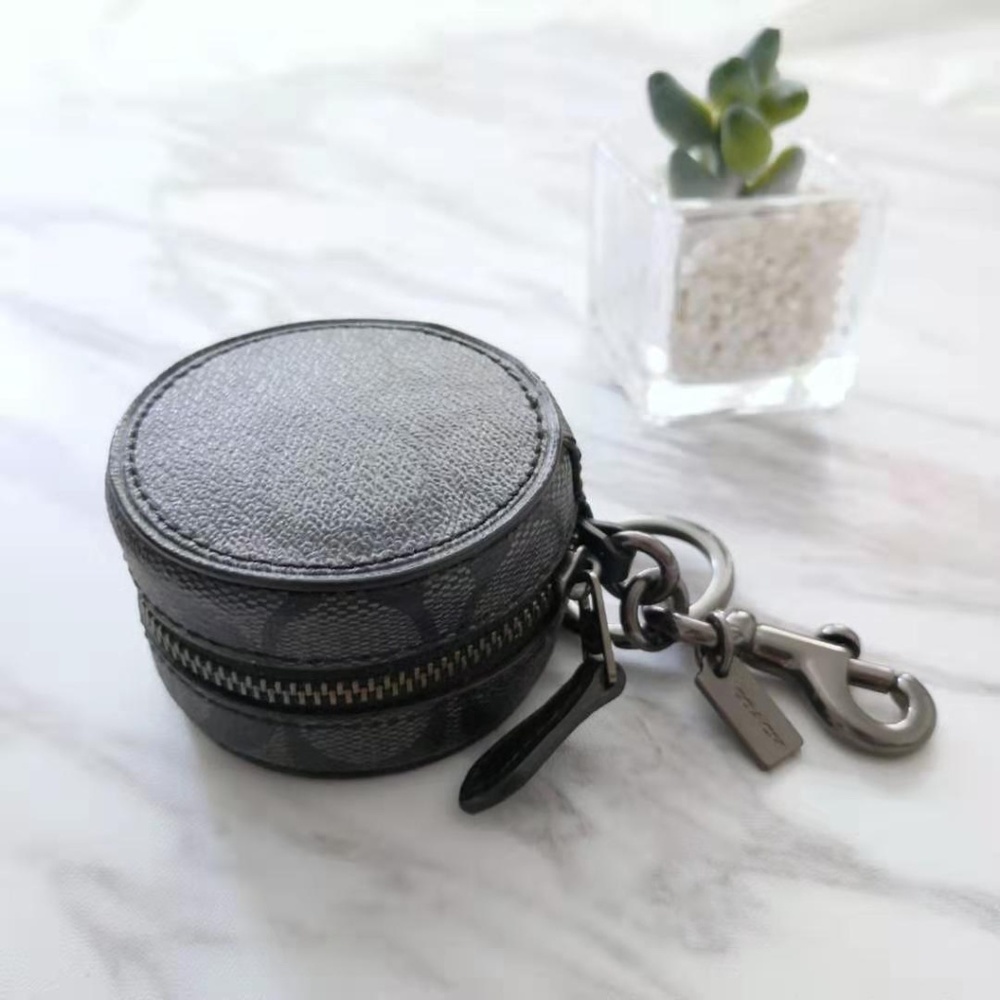 COACH MINI ZIP CASE IN SIGNATURE CANVAS NEW